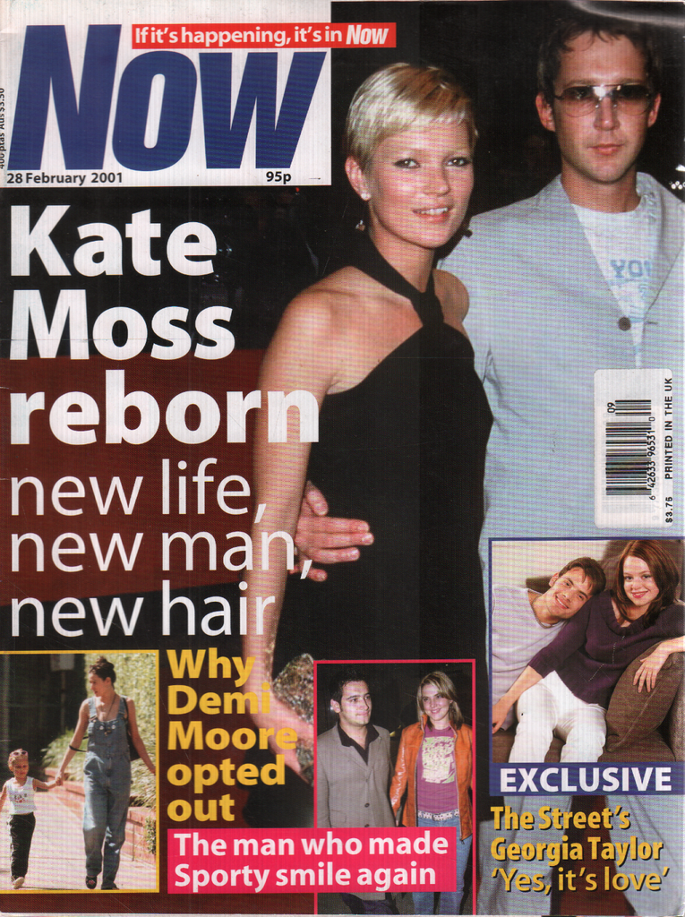 Now February 2001 Kate Moss Demi Moore Georgia Taylor 032720DBE
