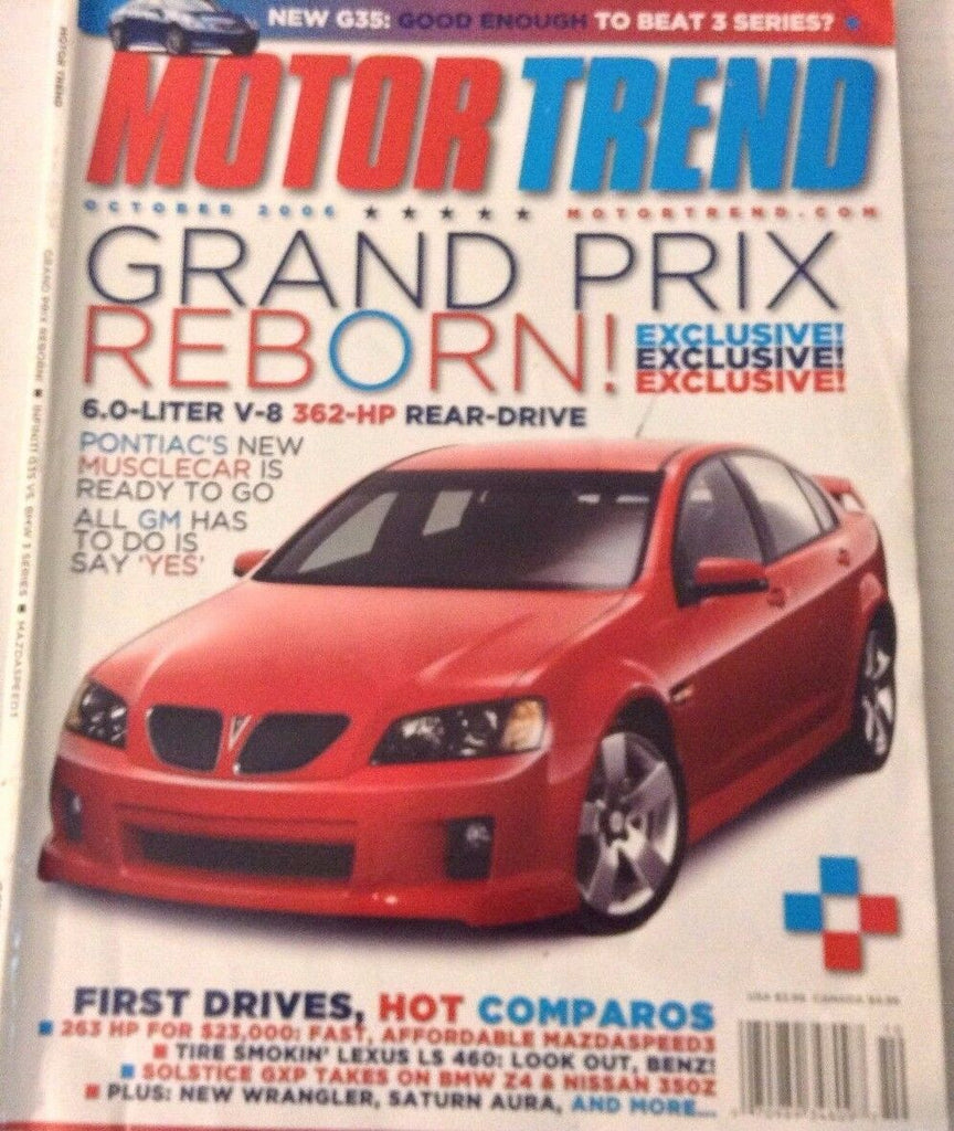 Motor Trend Magazine Grand Prix Reborn Pontiac October 2006 080217nonrh