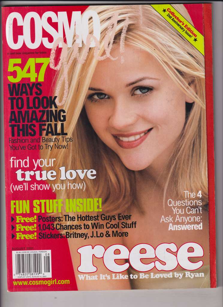 Cosmo Girl! Mag Reese Witherspoon True Love August 2001 121319nonr2