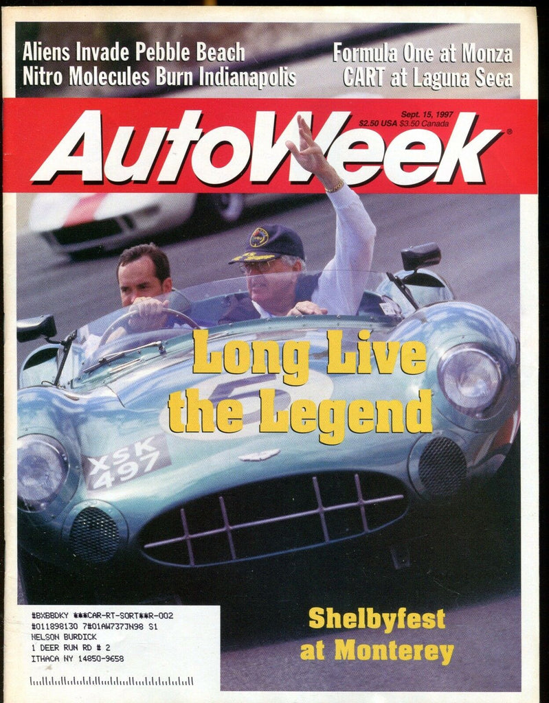 AutoWeek Magazine Sept. 15 1997 Carroll Shelby EX w/ML 022317nonjhe