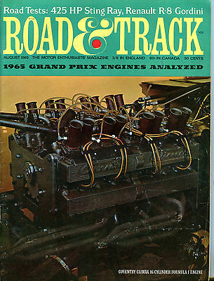 Road & Track Magazine August 1965 Coventry Climax 16-Cylinder VGEX 041216jhe