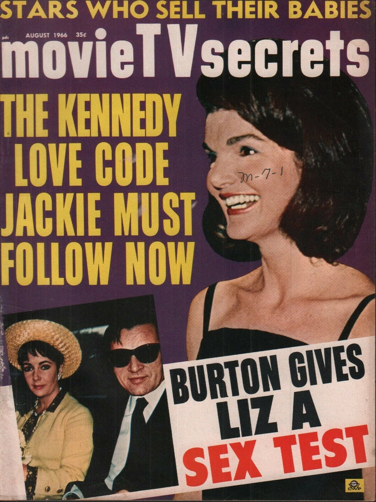Movie TV Secrets August 1966 Jackie Kennedy Elizabeth Taylor 062019AME2