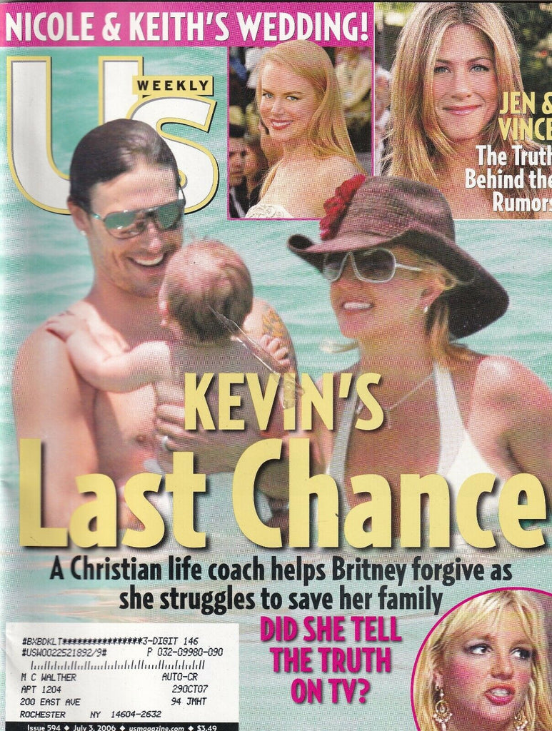 Us Weekly Mag Kevin Federline Britney Spears July 3, 2006 102219nonr