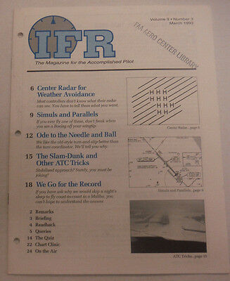 IFR Pilot Magazine Center Radar For Weather Avoidance March 1993 FAL 061815R