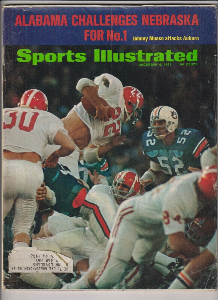 Sports Illustrated Mag Alabama Challenges Nebraska December 6, 1971 021020nonr