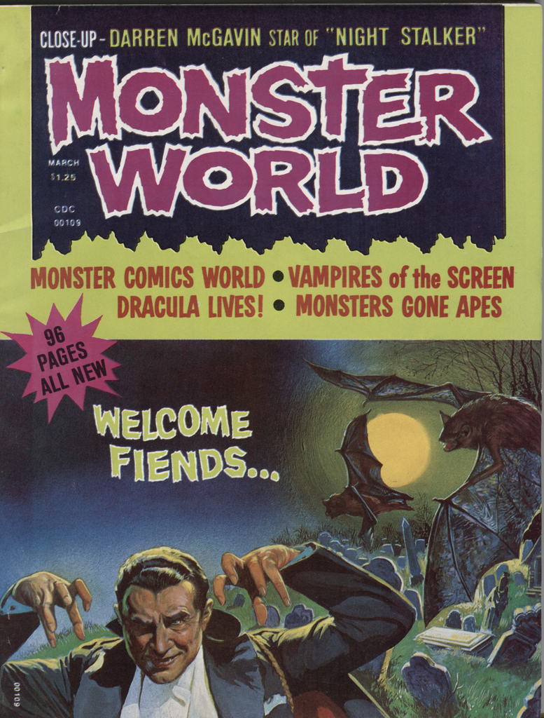 Monster World #1 March 1975 Vintage Horror Magazine Dracula 080520DBE