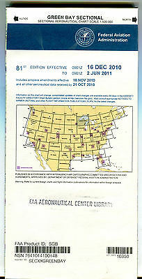 Green Bay Sectional Aeronautical Chart 2010/2011 FAA EX 030416jhe