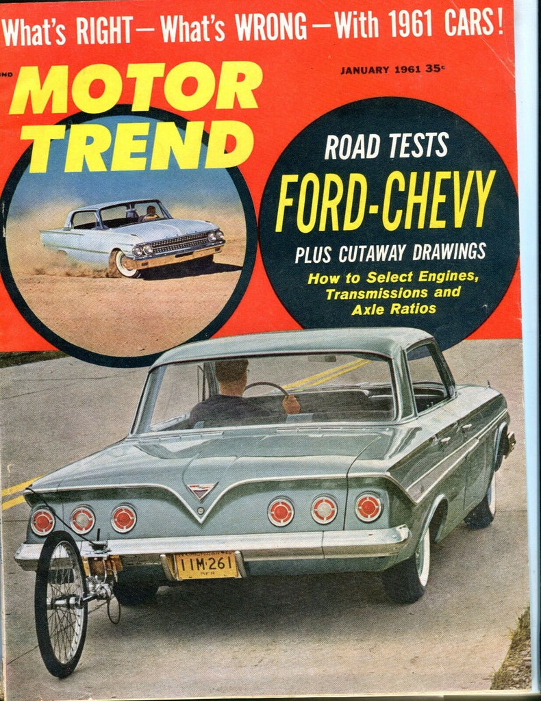 Motor Trend Magazine January 1961 Ford Chevy VG No ML 052217nonjhe