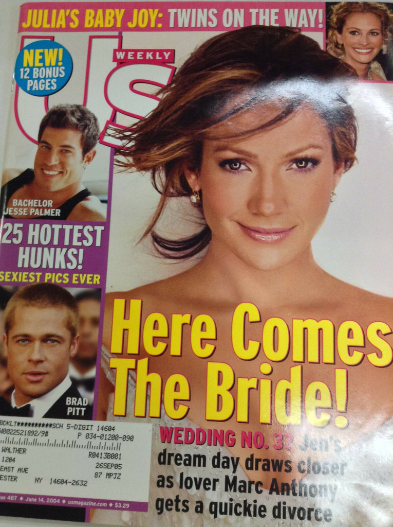 Us Weekly Magazine Jennifer Lopez Brad Pitt June 14, 2004 050317nonr