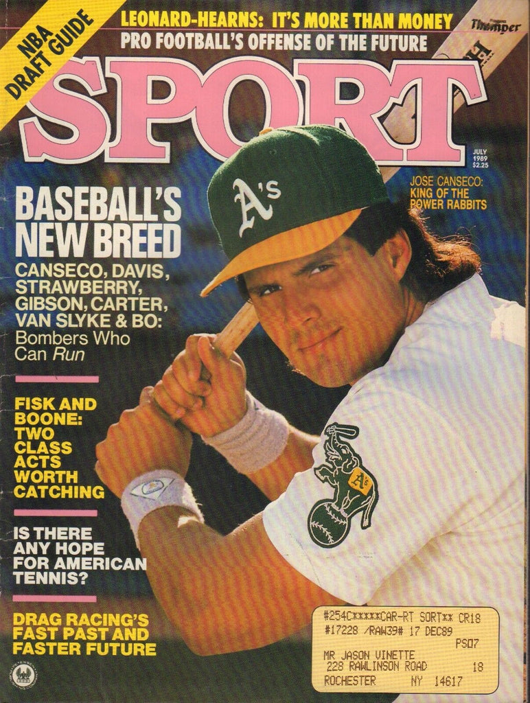 Sport Magazine July 1989 Jose Canseco 080817nonjhe
