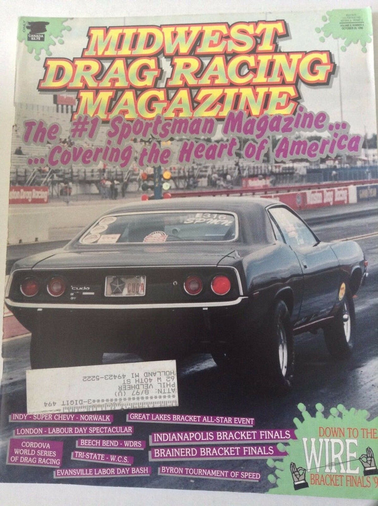 Midwest Drag Racing Magazine Indianapolis Brackets October 29, 1996 041817nonrh
