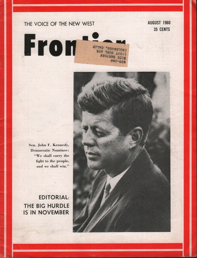 Frontier Voice of the New West August 1960 John F Kennedy 062519AME