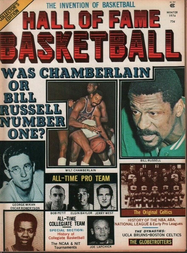 Hall of Fame Basketball Winter 1974 Wilt Chamberlain Bill Russel ABA 052019DBE