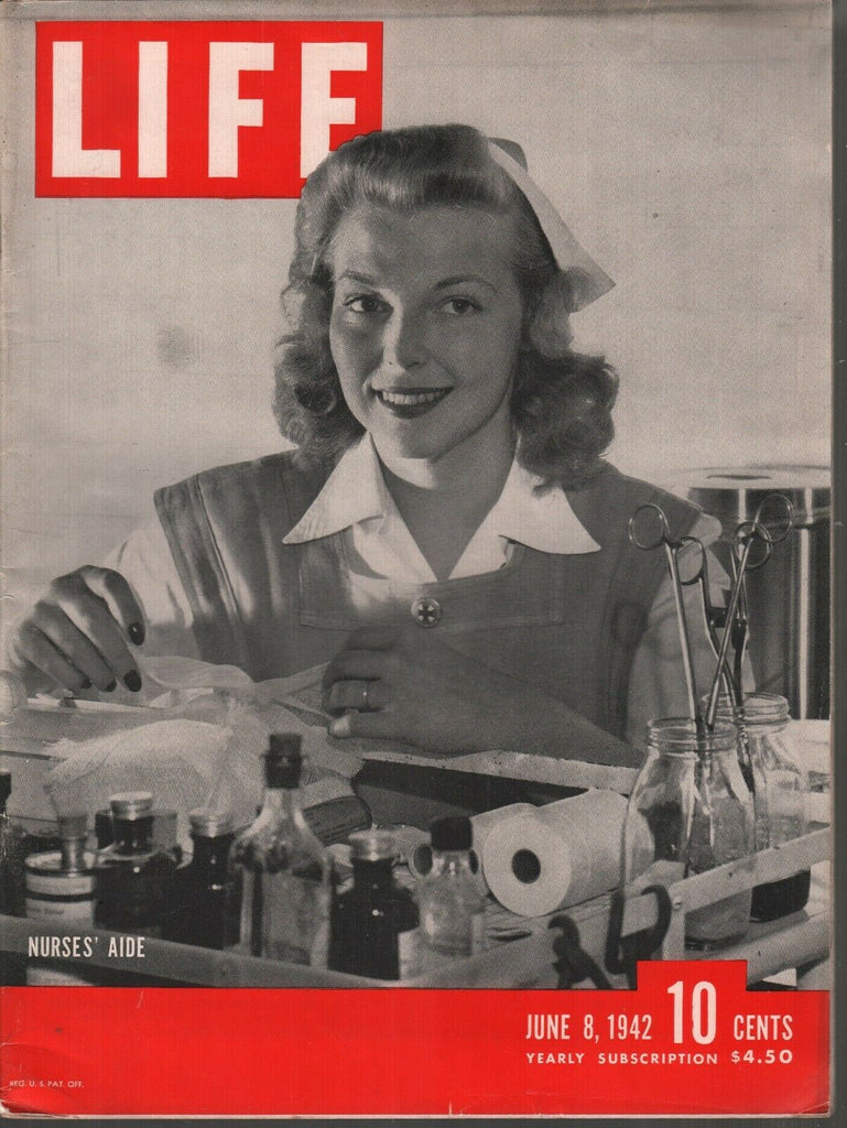 Life Magazine June 8 1942 Nurses Aide Vintage WWII Ads 082119AME