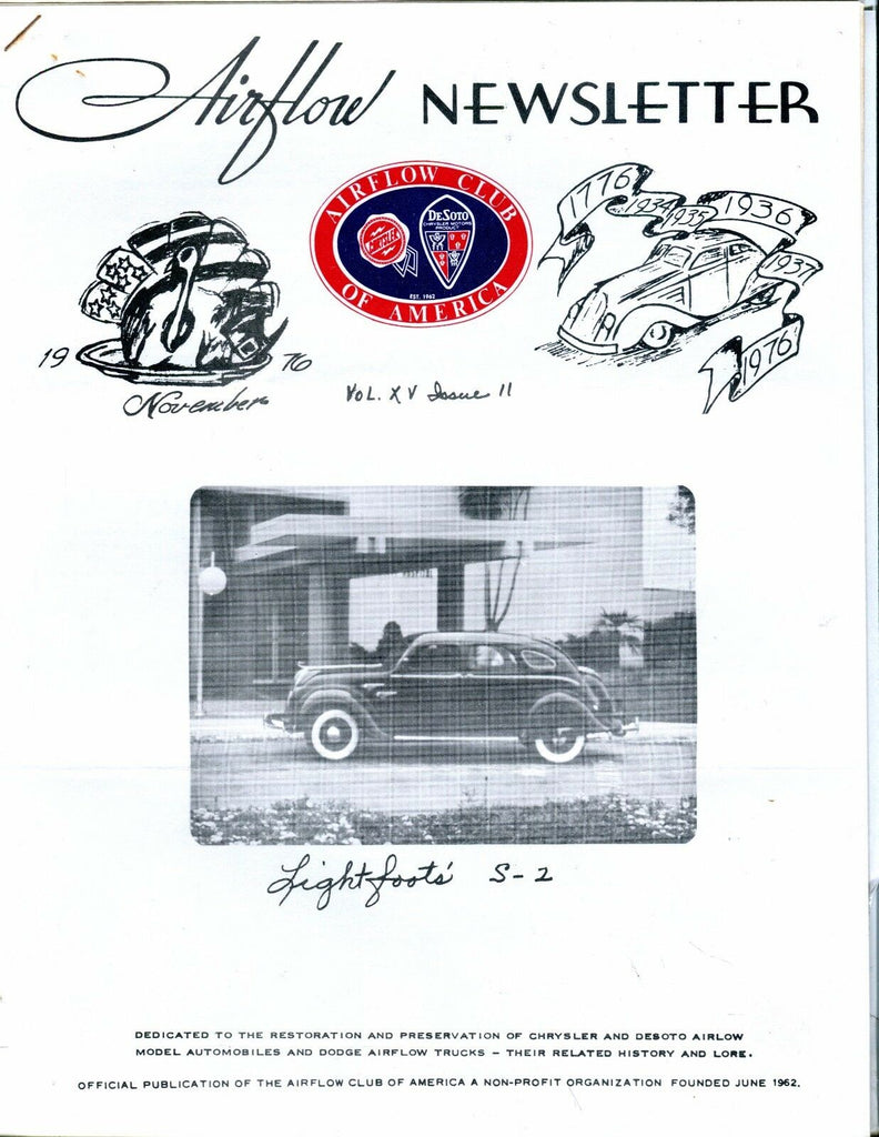 Airflow Newsletter November 1976 Lightfoot's S-2 EX No ML 030917nonjhe