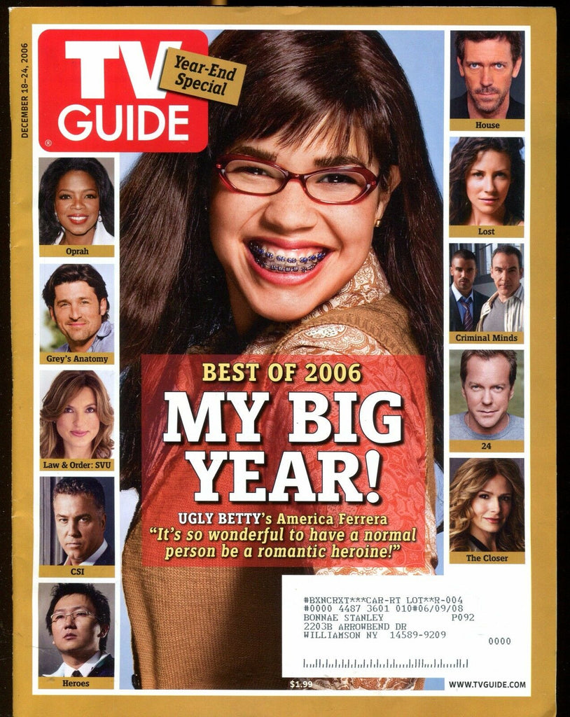TV Guide Magazine Dec. 18-24 Ugly Betty EX w/ML 022217nonjhe