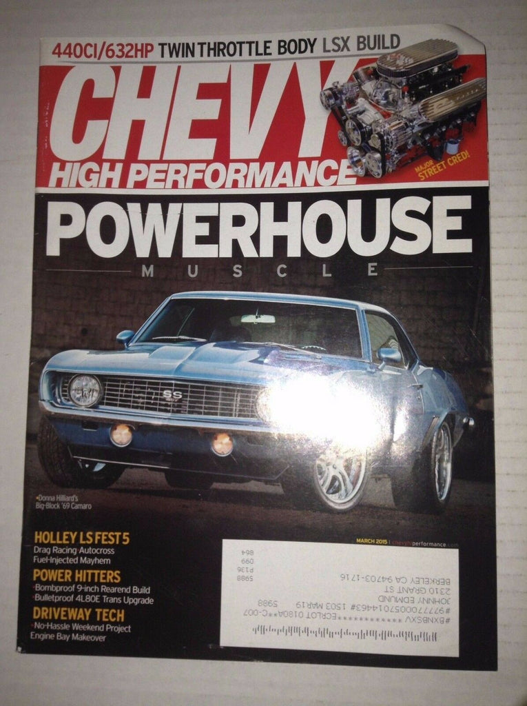 Chevy High Performance Magazine Donna Hillard '69 Camaro March 2015 031317NONRH