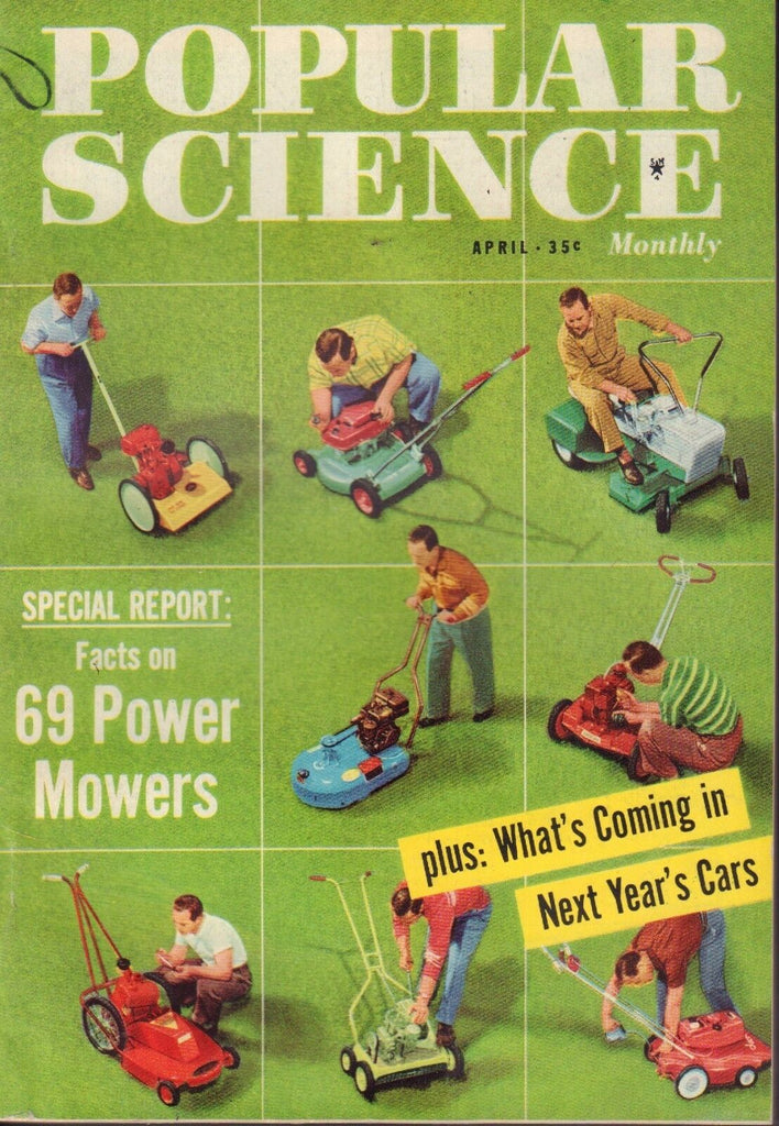Popular Science Magazine April 1957 Power Mowers 090117nonjhe
