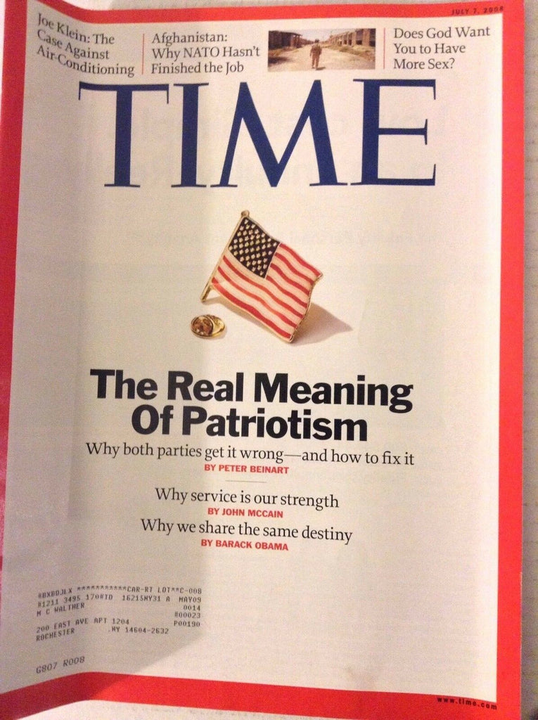 Time Magazine Real Meaning Of Patriotism July 7, 2009 081017nonrh
