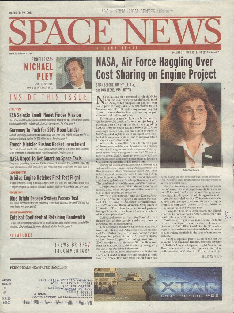 Space News October 29 2012 Michael Pley, NASA, ESA FAA w/ML 110716DBE