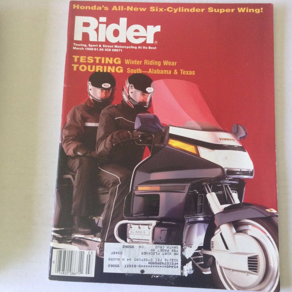 Rider Magazine Testing Winter Riding Wear Touring South March 1988 060117nonrh3