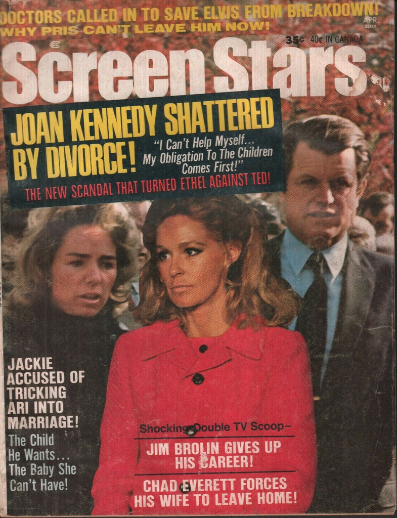 Screen Stars April 1971 Jackie Joan Ted Ethel Kennedy 070119AME