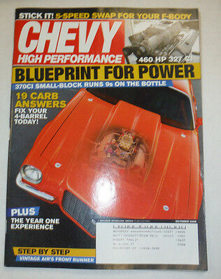 Chevy High Performance Magazine Blueprint For Power October 2008 020615R