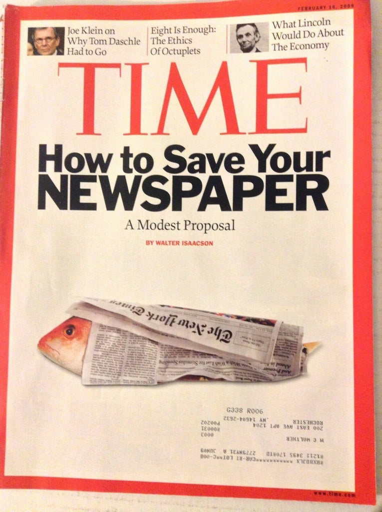 Time Magazine Saving Your Newspaper February 16, 2009 081017nonrh