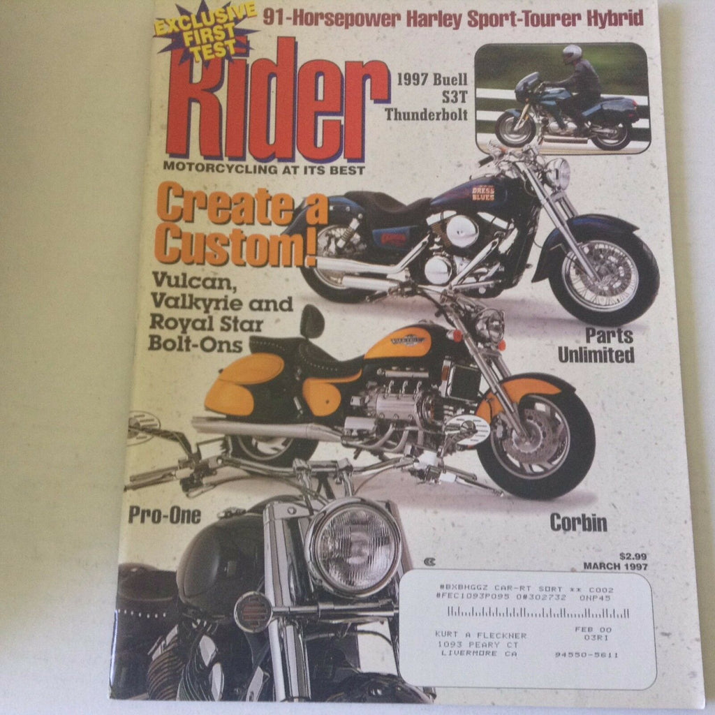 Rider Magazine 1997 Buell S3T Thunderbolt March 1997 060117nonrh3