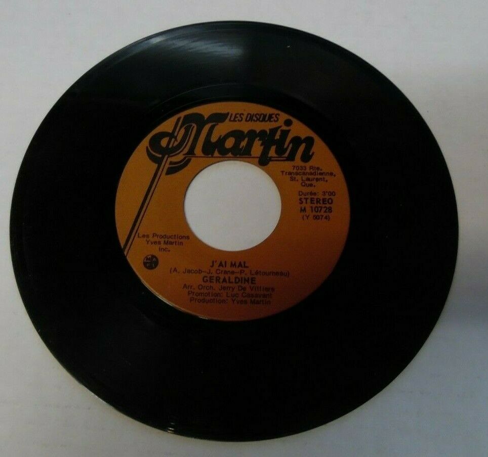 J'Al Mal Geraldine and instrumental 45 rpm 022920LLE45