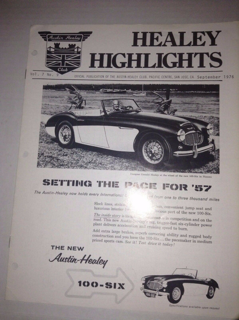 Healey Highlights Magazine Austin Healey 100-Six September 1976 040117NONRH