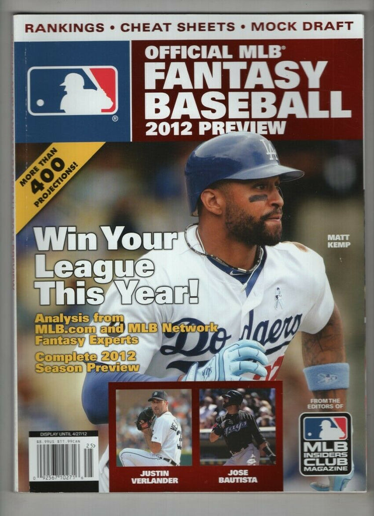 MLB Fantasy Baseball Magazine Matt Kemp Jose Bautista 2012 021721nonr