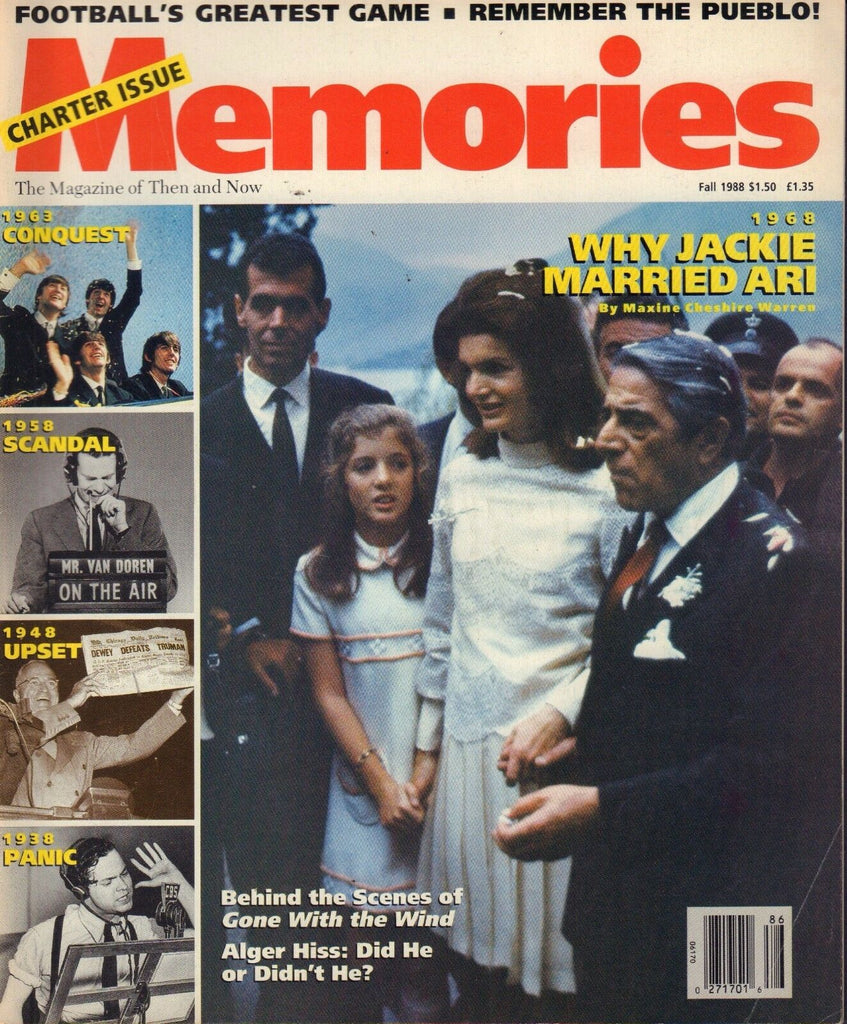 Memories Magazine Fall 1988 Jackie Kennedy Alger Hiss 082617nonjhe