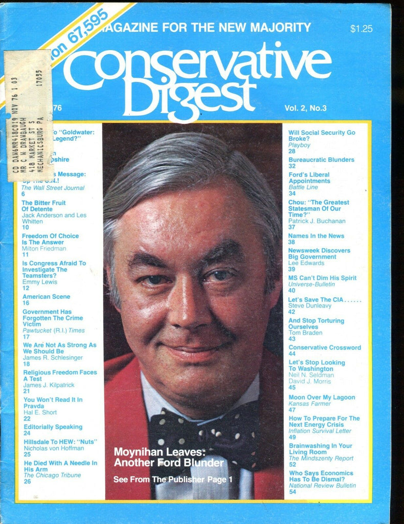 Conservative Digest Magazine March 1976 Ford Blunder EX w/ML 010517jhe