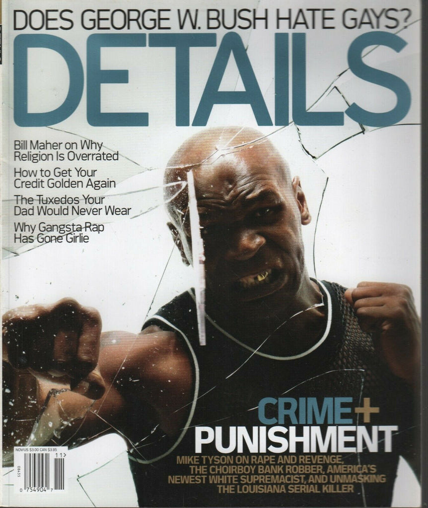 Details Magazine November 2002 Mike Tyson Bill Maher George W Bush 111319AME
