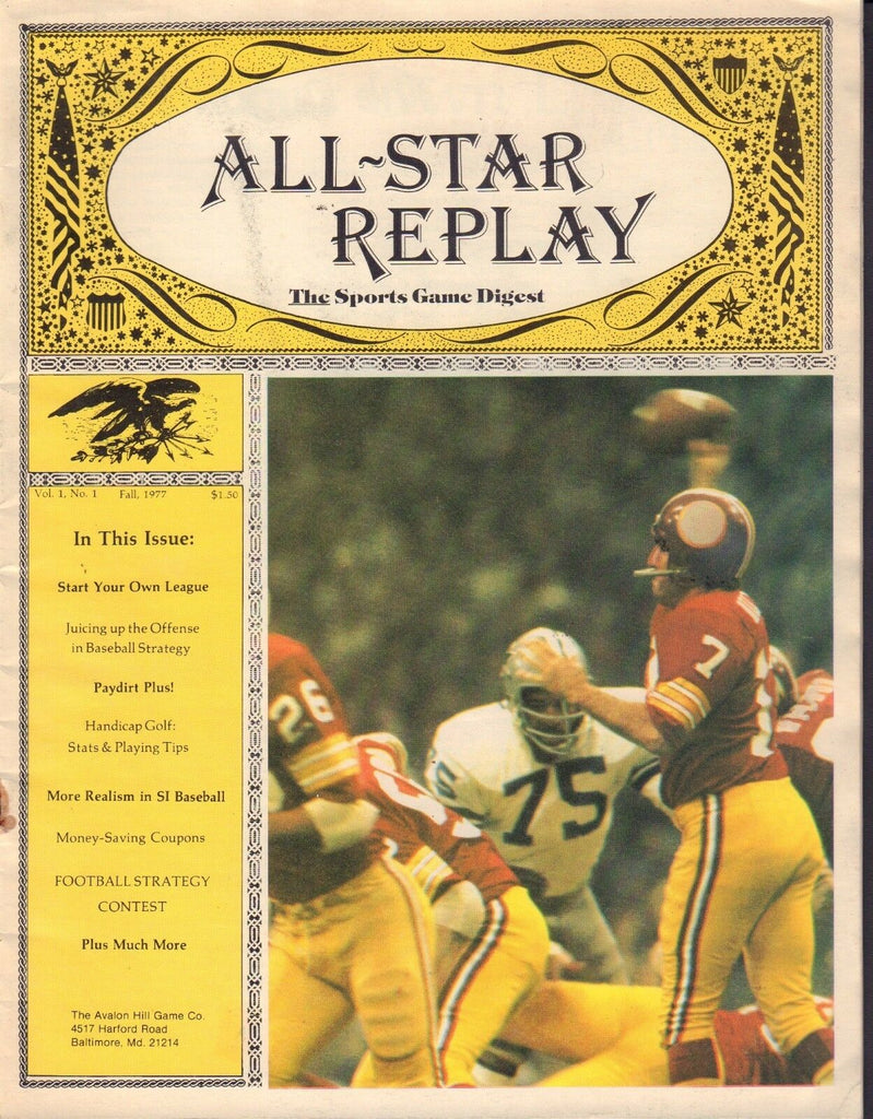 All-Star Replay Magazine Fall 1977 Joe Thiesmann 090617nonjhe