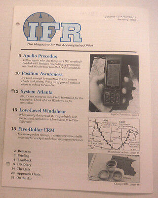 IFR Pilot Magazine Apollo Precedus January 1996 FAL 061815R