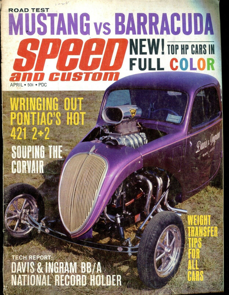 Speed And Custom Magazine April 1965 421 2+2 GD No ML 020117jhe