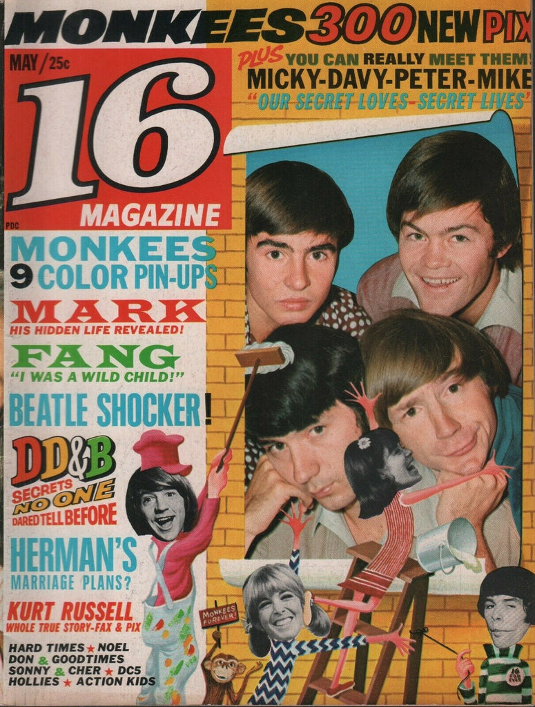 16 Magazine May 1967 The Monkees The Beatles Davy Jones 093019AME3