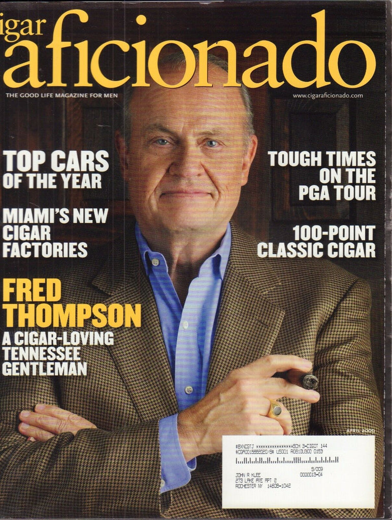 Cigar Aficionado April 2009 Fred Thompson w/ML Vg 010317DBE