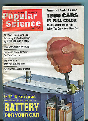 Popular Science Magazine October 1968 Battery For Your Car VG 072516jhe