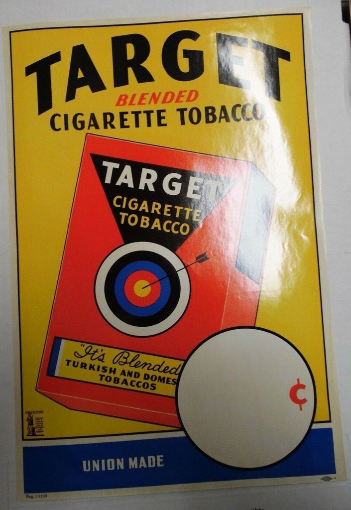 Target Blended 18"x12" Original Cigarette Advert Poster Circa 1930/40