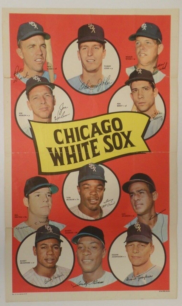 Chicago White Sox 1969 Topps 12x20" Poster #11 Original Tommy John Sandy Alomar