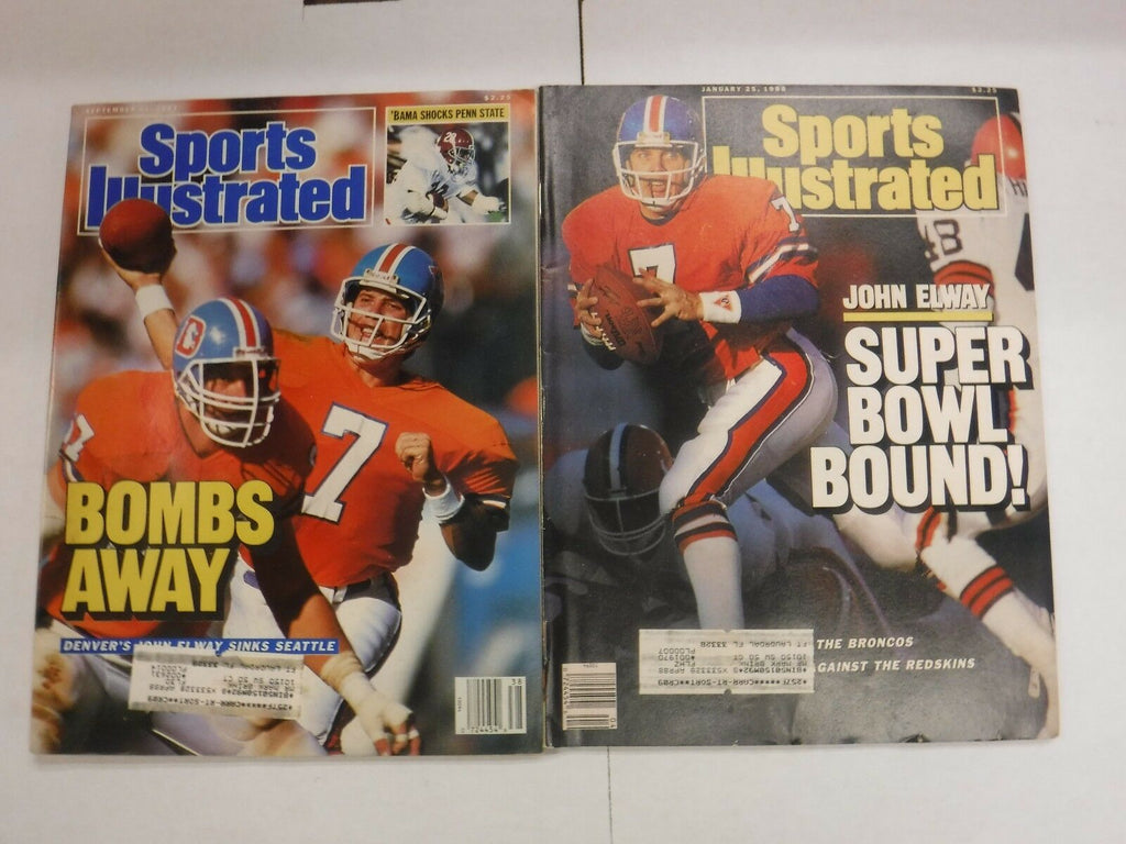 Sports Illustrated Magazine Lot Of 2 John Elway EX w/ML's 092116jhe