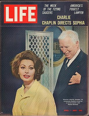 Life April 1 1966 Charlie Chaplin, Sophia Loren VG 021916DBE