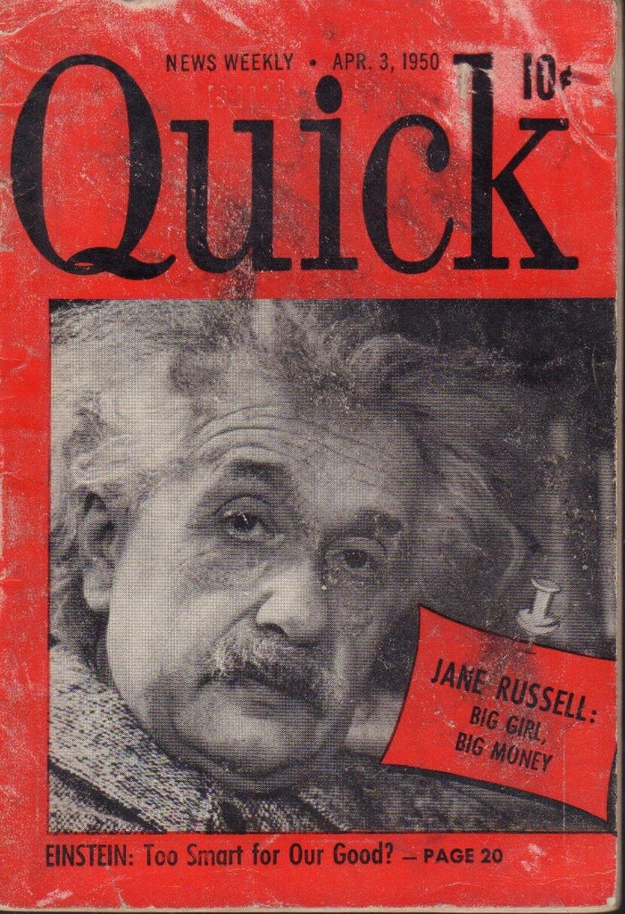 Quick News Weekly April 3 1950 Jane Russel Einstein Cheesecake Pin Up 091318AME