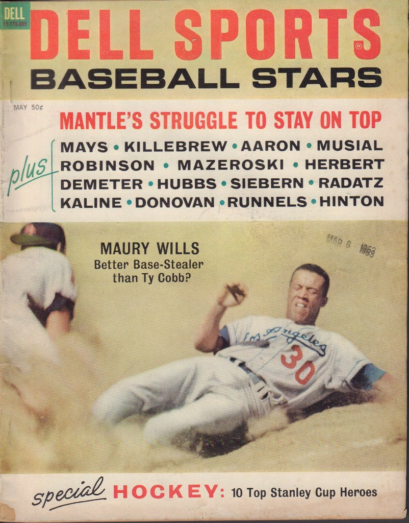 Sports Baseball Stars May 1963 Mickey Mantle Hank Aaron Willie Mays 042018DBE