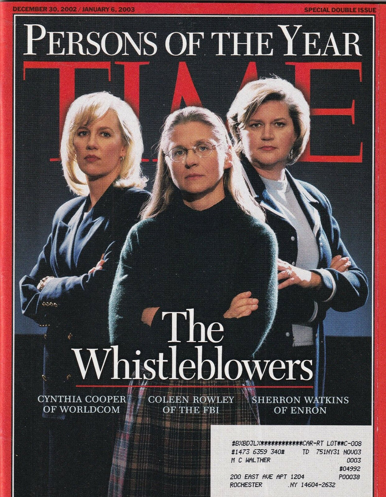 Time Mag The Whistleblowers Dec/Jan 2003 102219nonr