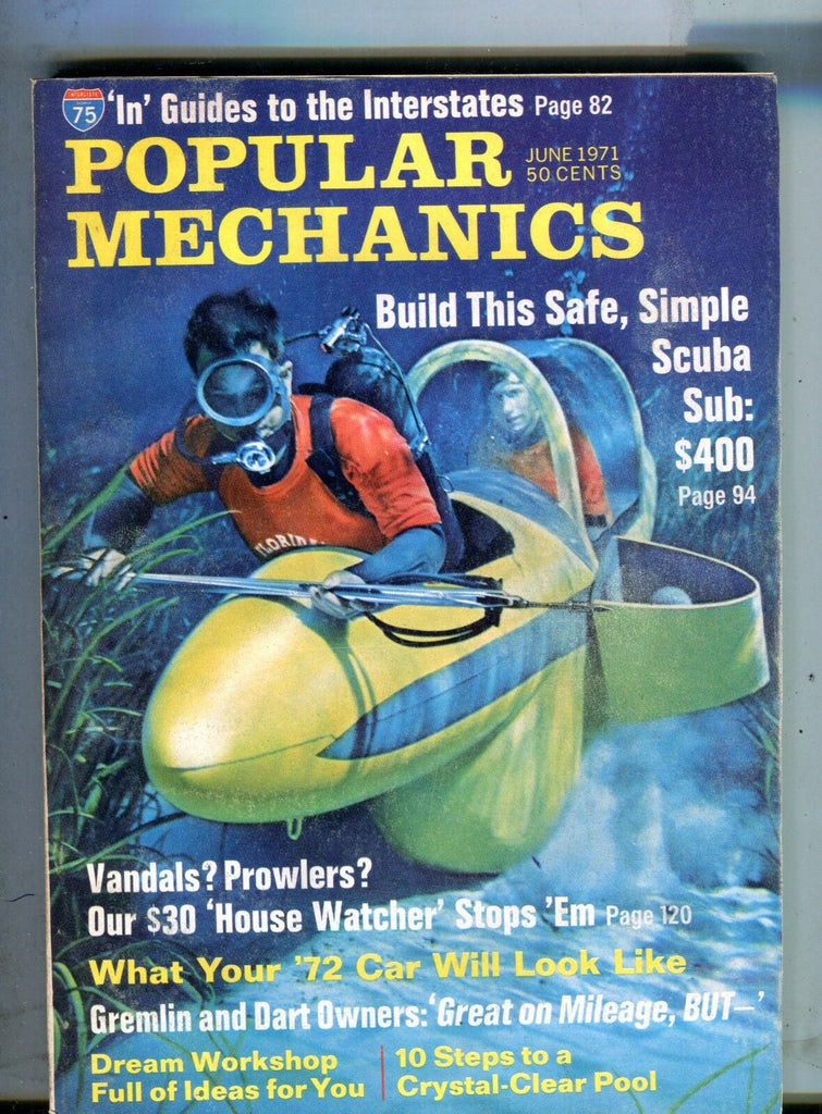 Popular Mechanics Magazine June 1971 $400 Scuba Sub 062717nonjhe