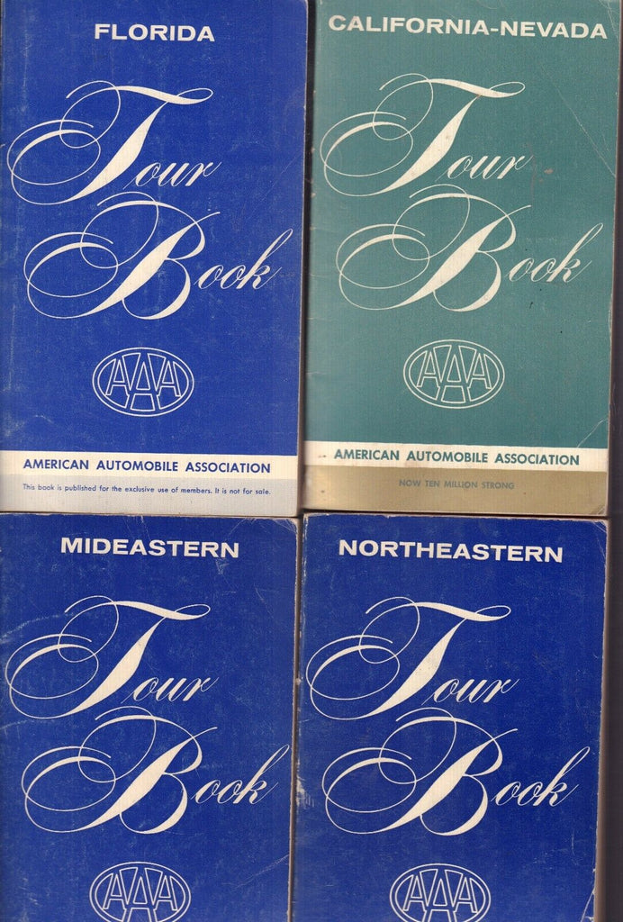 AAA Tour Book Mideaster, Northeaster,Florida, Cali-Nevada Lot of 4 092717DBE